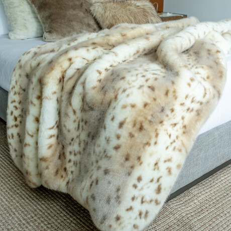 Couture Faux Fur Throw // Snow Leopard