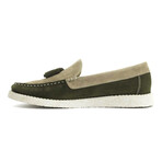 Portugal Moccasin // Green + Beige (Euro Size 42)