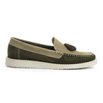 Portugal Moccasin // Green + Beige (Euro Size 41)