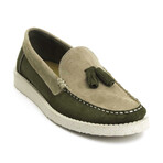 Portugal Moccasin // Green + Beige (Euro Size 40)