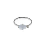 Mila 18k White Gold Diamond + Chalcedony Ring // Ring Size: 7 // Store Display