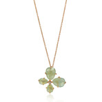 Mila 18k Rose Gold Diamond + Prehnite Necklace // 16"-17" // Store Display