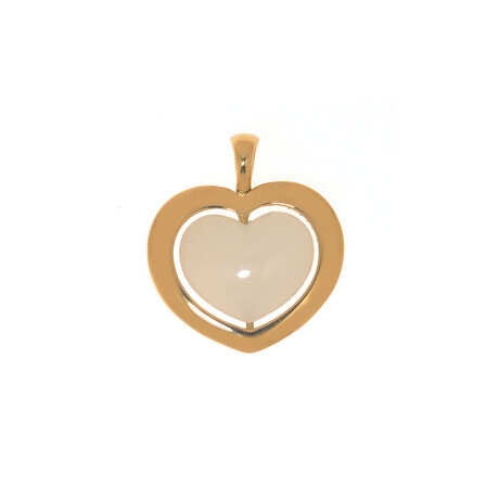 Giulietta E Romeo 18k Yellow Gold White Quartzite Pendant // Store Display