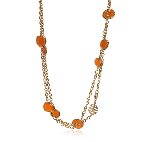Talita 18k Rose Gold + Carnelian Necklace // 36" // New