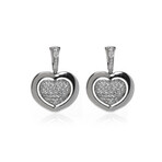 Giulietta E Romeo 18k White Gold Diamond Heart Earrings // Store Display