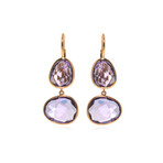 Talita 18k Rose Gold + Amethyst Dangly Earrings // Store Display