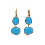 Talita 18k Rose Gold + Turquoise Earrings // Store Display
