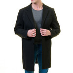 0305 Regular Fit Classic Winter Coat // Black (XL)