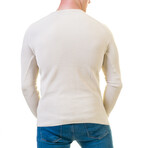 Emmet Textured Pullover Sweater // White (XL)