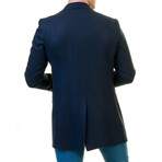 Slim Fit Classic Winter Coat // Navy Blue (L)