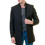 Lucas Slim Fit Collarless Coat // Black (2XL)