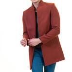 Kai Slim Fit High-Collar Coat // Copper (L)