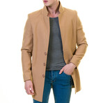 Ryan Slim Fit High-Collar Coat // Tan (L)