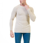 Emmet Textured Pullover Sweater // White (S)