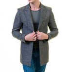 0319 Slim Fit Blazer Coat // Gray Melange (XL)
