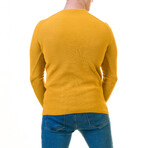 Pierce Textured Pullover Sweater // Mustard (L)