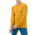 Pierce Textured Pullover Sweater // Mustard (M)