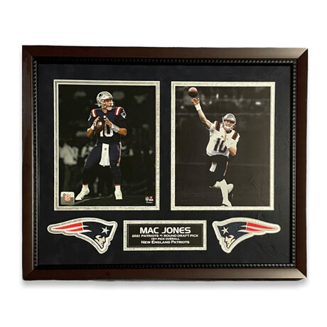 Mac Jones // New England Patriots // Unsigned 2-Way Collage + Framed