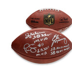 Eli Manning, Ottis Anderson & Phil Simms // New York Giants // Autographed Football + Super Bowl MVP Inscriptions