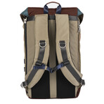 Colorado Backpack // Glossy Blocking Series // Beige + Maroon