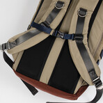 Colorado Backpack // Glossy Blocking Series // Beige + Maroon