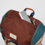 Colorado Backpack // Glossy Blocking Series // Beige + Maroon