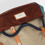 Colorado Backpack // Glossy Blocking Series // Beige + Maroon