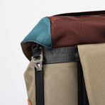 Colorado Backpack // Glossy Blocking Series // Beige + Maroon