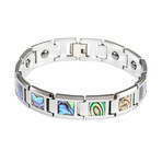 Tungsten Carbide + Abalone Shell Inlay Bracelet // 13mm