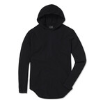 Elongated Long Sleeve + Hood // Black (Small)