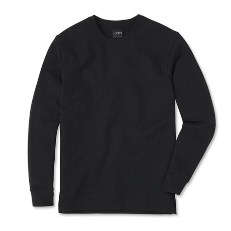 Pullover Crew + Split Hem // Black (Large)
