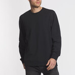 Pullover Crew + Split Hem // Black (Large)
