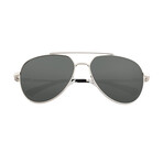 Lyra Polarized Sunglasses // Silver Frame + Black Lens