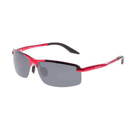 Lynx Polarized Sunglasses // Red Frame + Black Lens (Black Frame + Silver Lens)