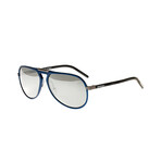 Nova Polarized Sunglasses // Blue Frame + Silver Lens