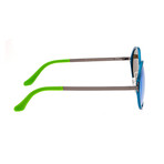 Corvus Polarized Sunglasses // Blue Frame + Blue-Green Lens