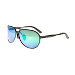 Earhart Polarized Sunglasses // Gunmetal Frame + Blue Green Lens
