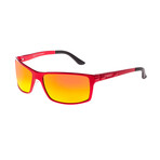 Kaskade Polarized Sunglasses // Red Frame + Red-Yellow Lens (Blue Frame + Black Lens)