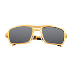 Orpheus Polarized Sunglasses // Gold Frame + Black Lens