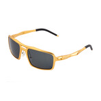 Orpheus Polarized Sunglasses // Gold Frame + Black Lens (Black Frame + Black Lens)