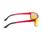 Kaskade Polarized Sunglasses // Red Frame + Red-Yellow Lens