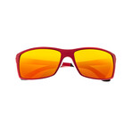 Kaskade Polarized Sunglasses // Red Frame + Red-Yellow Lens (Blue Frame + Black Lens)