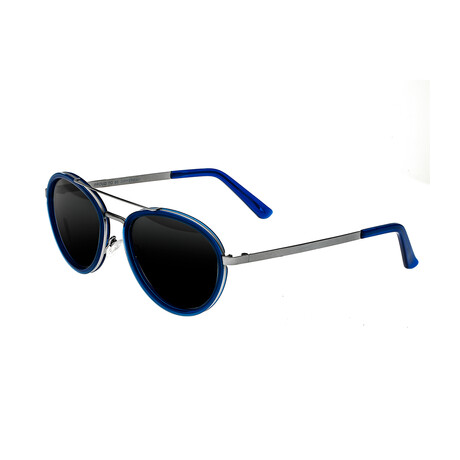 Gemini Polarized Sunglasses // Silver Frame + Black Lens