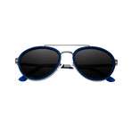 Gemini Polarized Sunglasses // Silver Frame + Black Lens