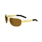 Xander Polarized Sunglasses // Gold Frame + Brown Lens