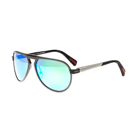 Octans Polarized Sunglasses // Gunmetal Frame + Green-Blue Lens