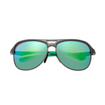 Jupiter Polarized Sunglasses // Gunmetal Frame + Blue-Green Lens