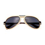 Octans Polarized Sunglasses // Gold Frame + Black Lens