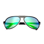 Octans Polarized Sunglasses // Gunmetal Frame + Green-Blue Lens