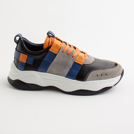 Finn Lace-Up Sneakers // Black + Gray (Euro: 44)